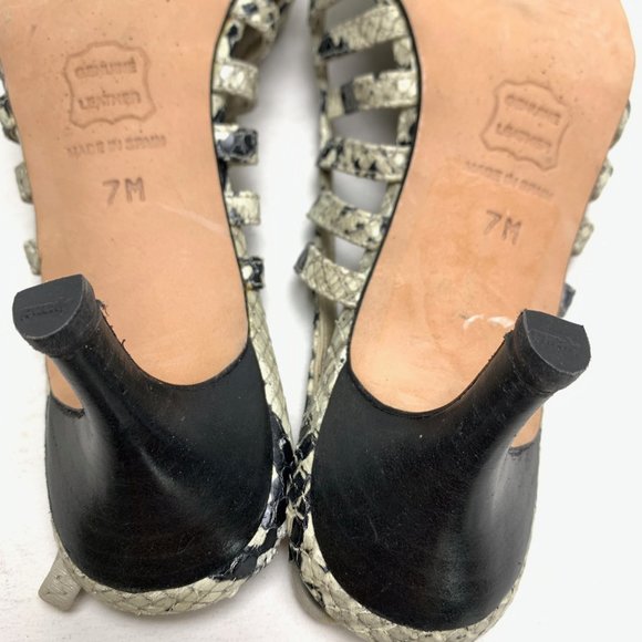 TALBOTS Genuine Leather Slingback kitten High Heels Snakeskin Reptile Print sz 7 - Picture 12 of 16